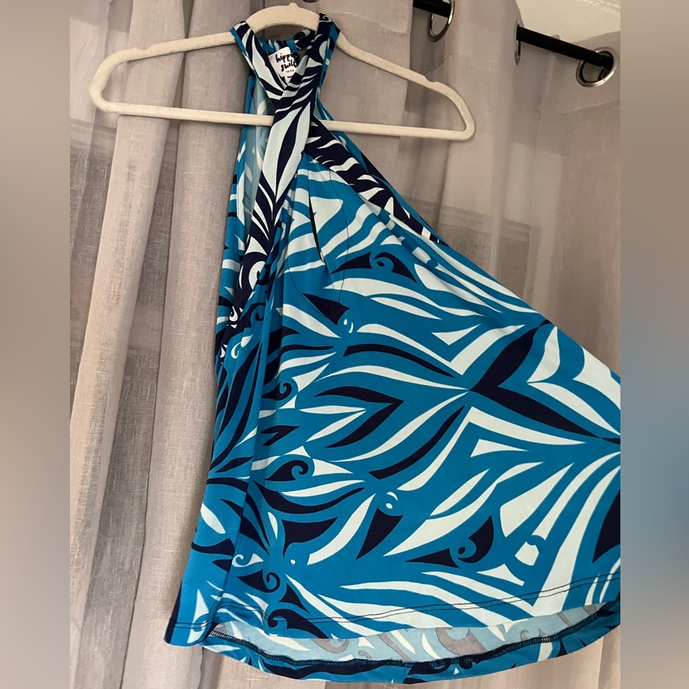 Hippie Guilt Blue Floral Twist Top XS Tank Never Worn